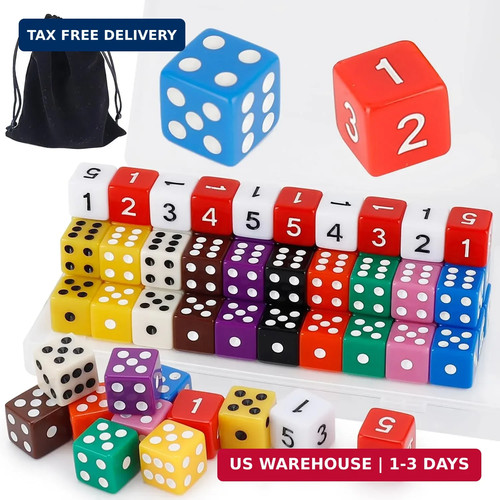 Pieces 16mm colored dice - 60,