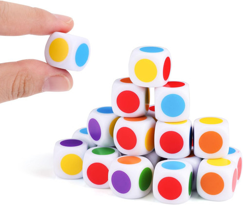 20pcs 16mm colored dice set - colored,