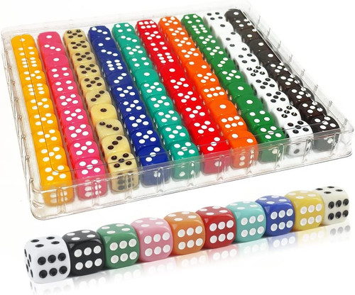 100pcs 16mm dice set - set,, 6